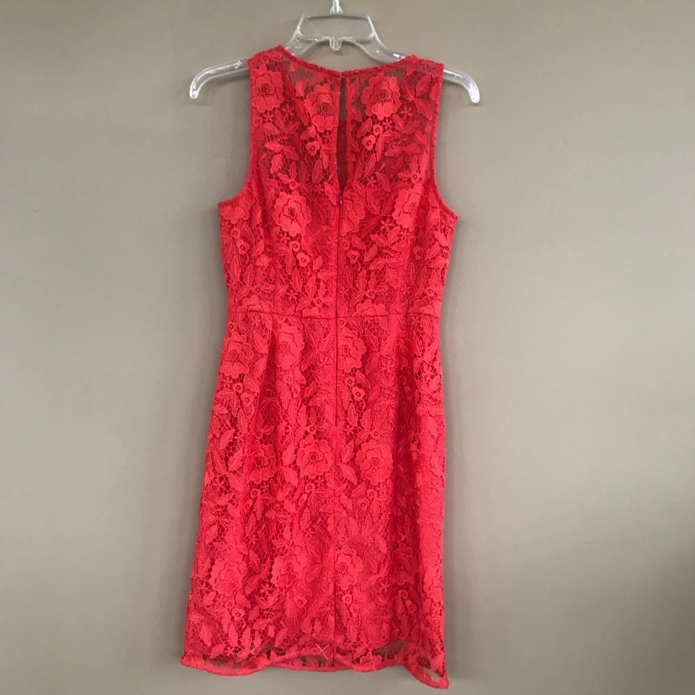 NWT • J. Crew • Lace Sheath Dress Coral 6 New